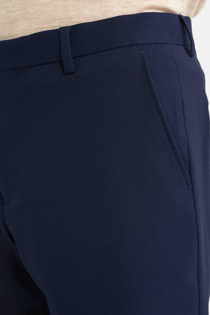 Pantalon with  light structure navy blue